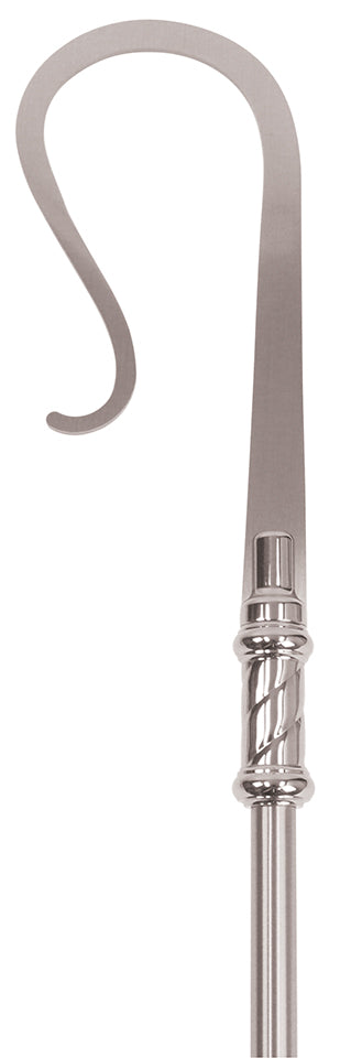 Silver Plated Bishop's Crozier with Polished Decorative Nodes, 71" | Koley's Inc.