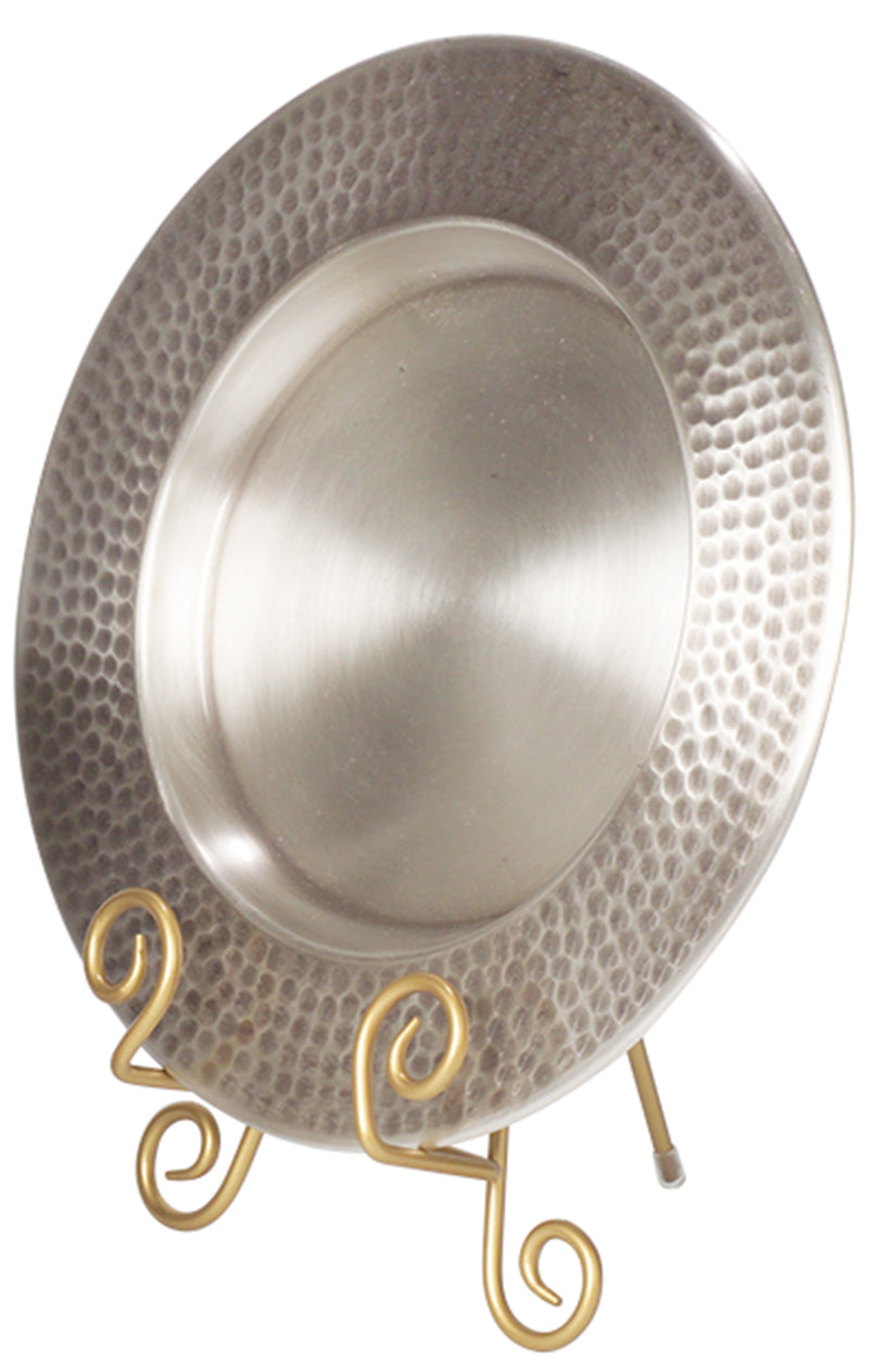 Antique Silver Plated Tray 8.75 inch Hammered Border | Koley's Inc.