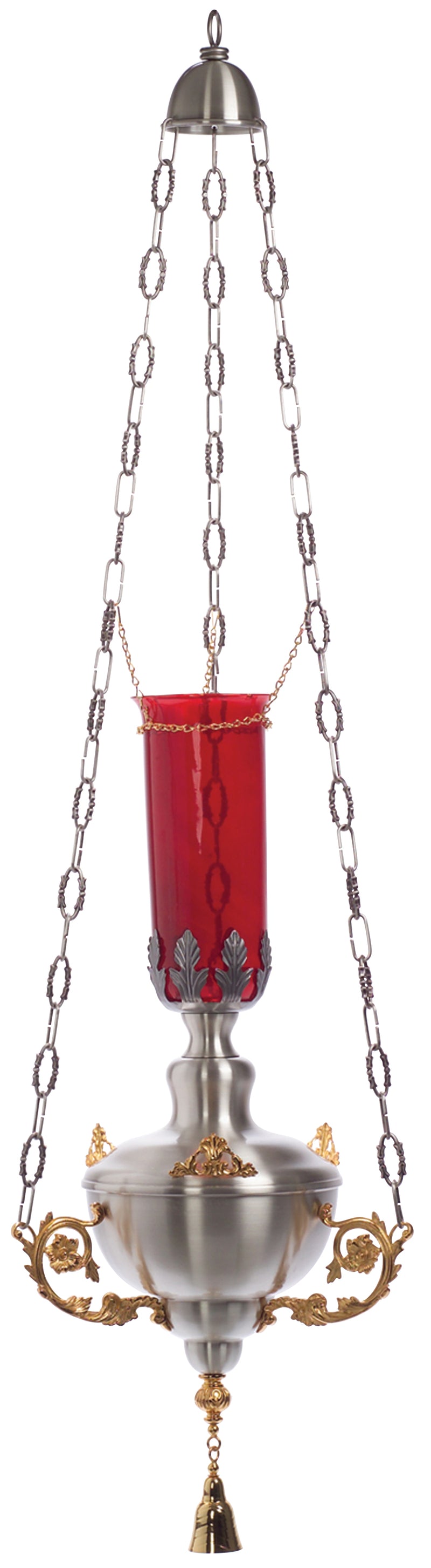 Hanging Sanctuary Lamp | Silver Plate with 24K Gold| Koley's Inc.
