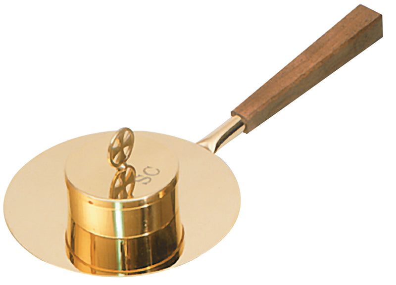 24k Gold Plated Bishop's Oil Stock with Walnut Handle, Engraved SC, 12" | Koley's Inc.