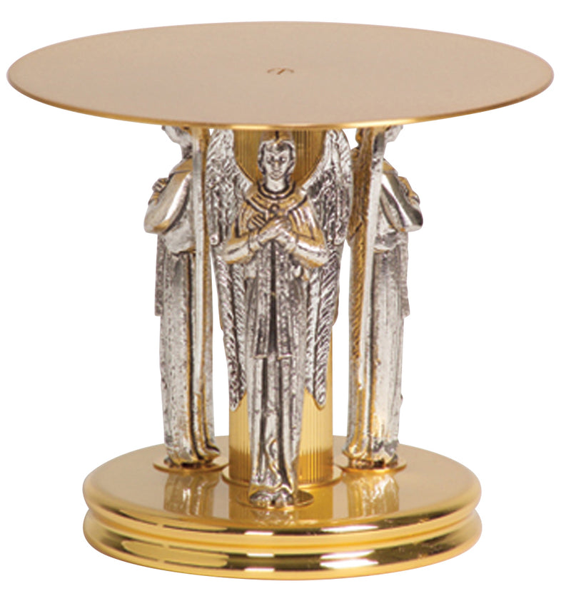 Gold Plated Thabor with Three Oxidized Silver Angels | 6-1/4" H | K-681 | Koley's Inc.