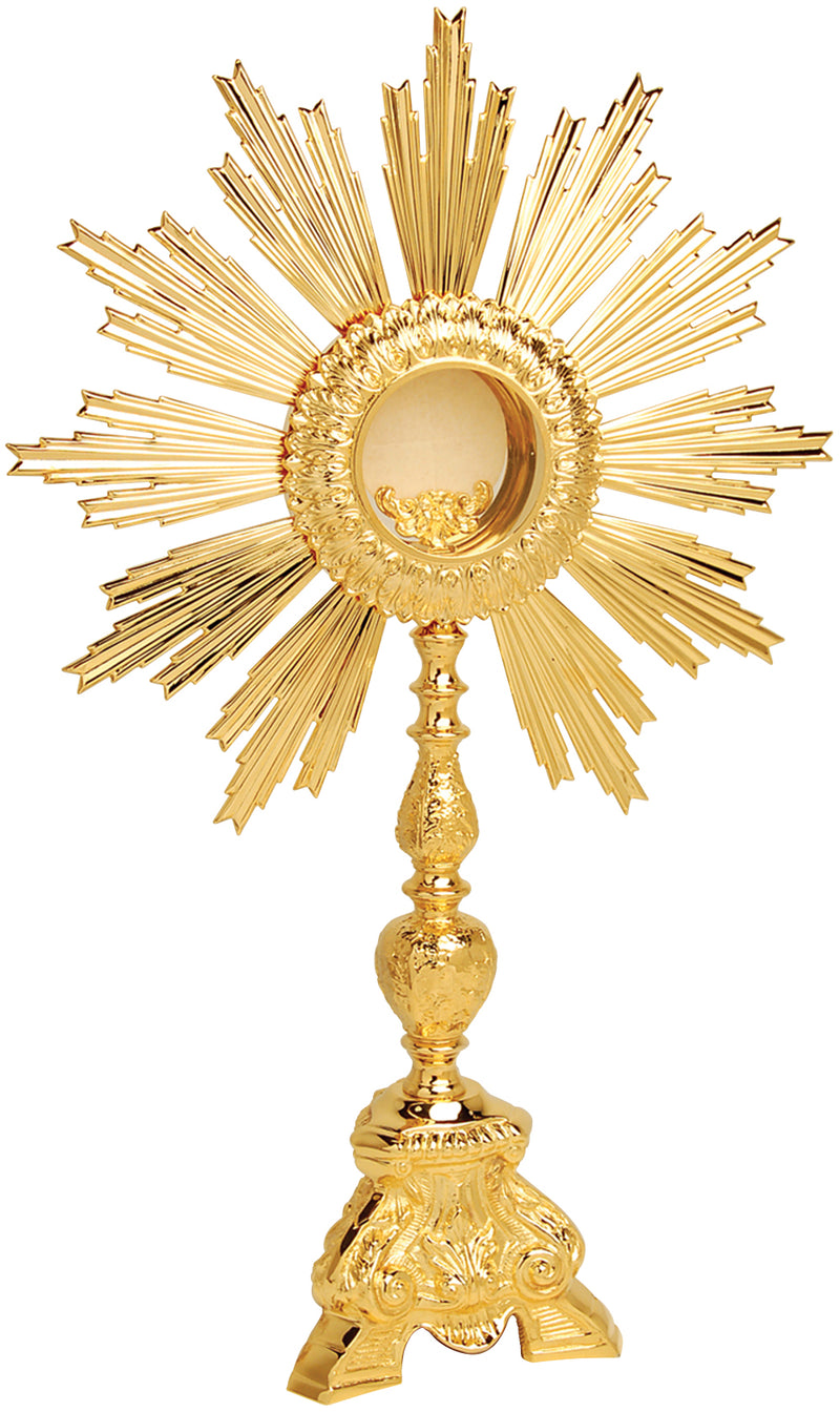 Monstrance, 24K Gold Plated Sunburst with Clip Luna | Koley's Inc.