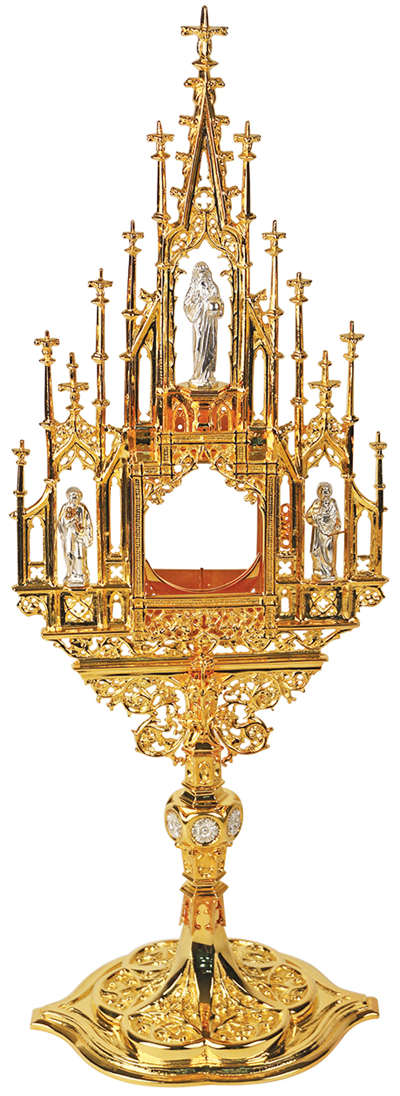 Koley's K-711 Gold Plated Monstrance with Luna | 23" Altar Monstrance for Eucharistic Adoration