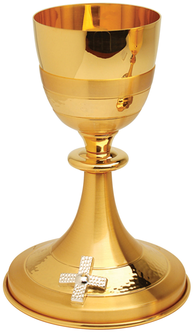 Gold Plated Chalice with Silver Crosses | Koley's Inc.