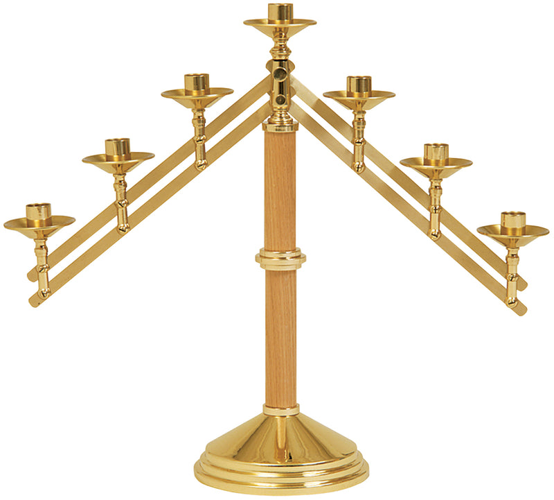 7-Light Altar Candelabra | 18" H, 7" Base, Adjustable Arms | K-752-7 | Koley's Inc.