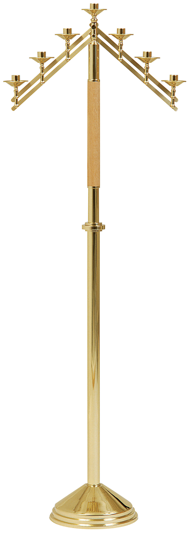 Polished Brass 7-Light Floor Candelabra | 60" H, Adjustable Arms | K-756-7 | Koley's Inc.