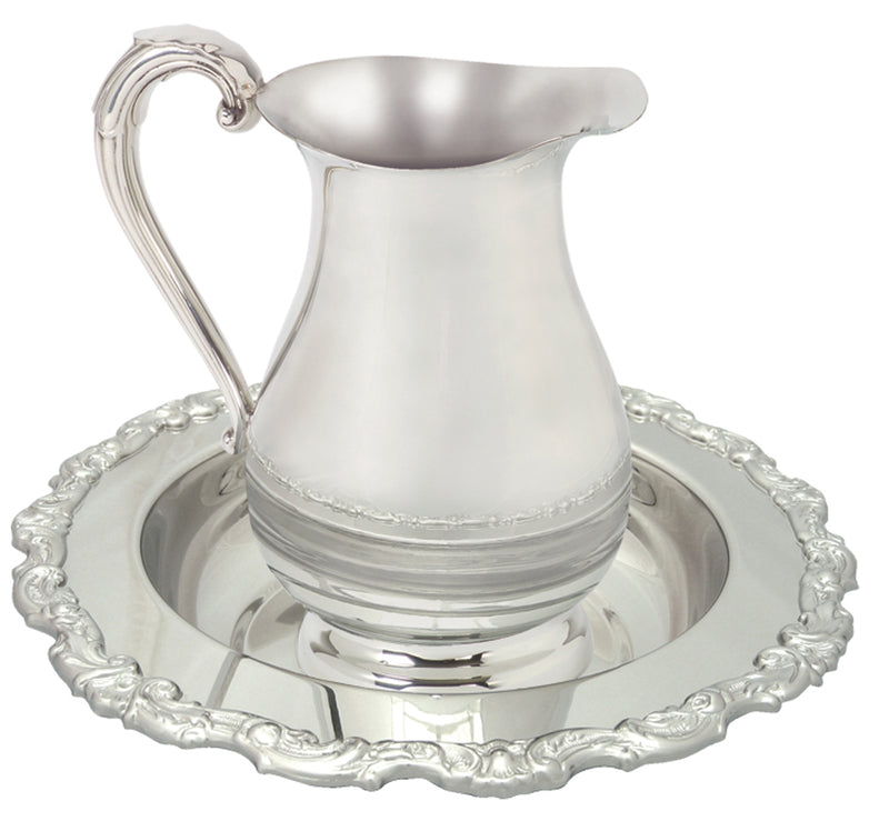 Nickel Plated Lavabo Basin with Decorative Edge | Koley's Inc.