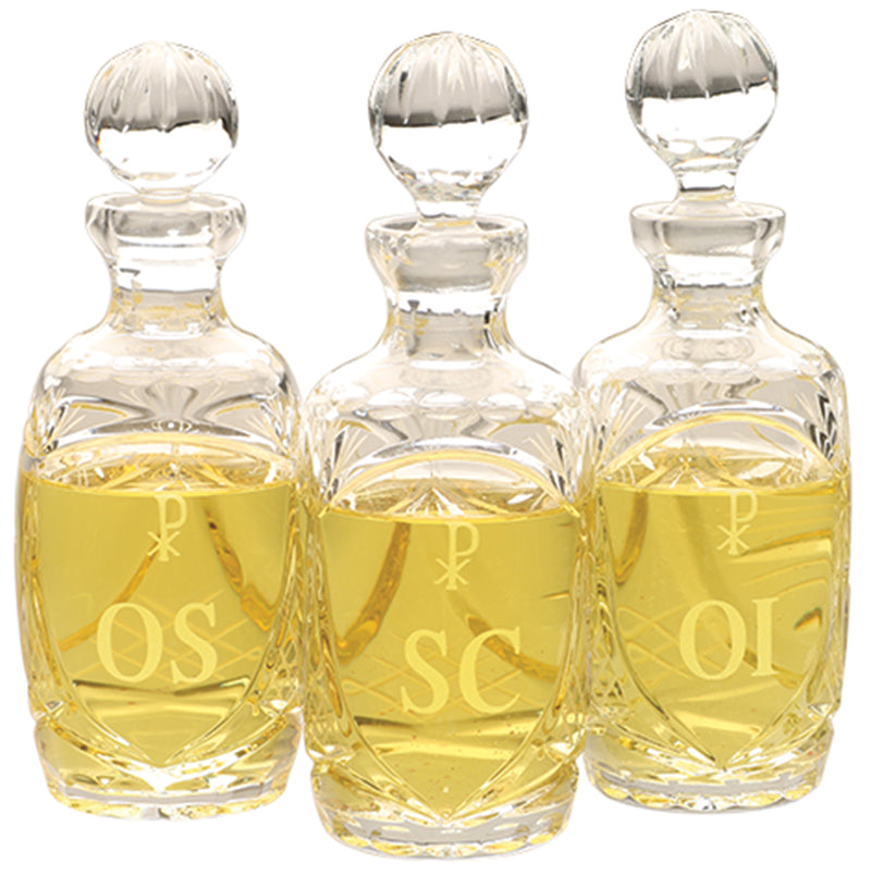 Hand-Cut Crystal Ambry Set with Chi-Rho Engraving | Koleys Inc.