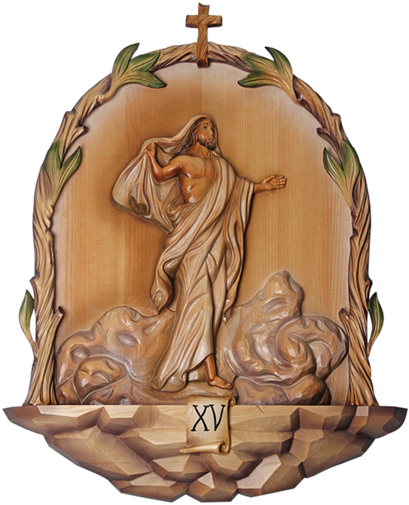 Baroque-Style Hand-Carved Olive Wood Stations of the Cross | Koley's Inc.