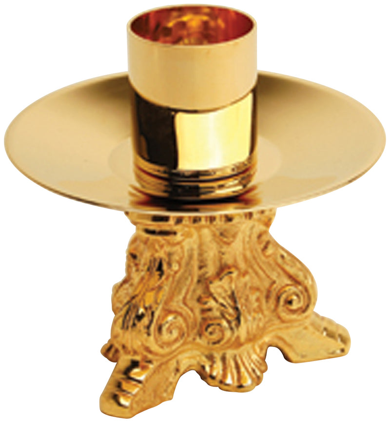 24K Gold Plated Altar Candlestick | 3-1/4" H | Koley's Inc.