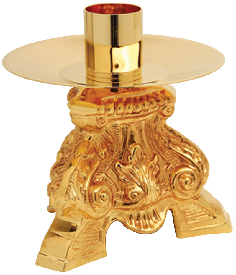 24K Gold Plated Altar Candlestick | 5" H | Koley's Inc.