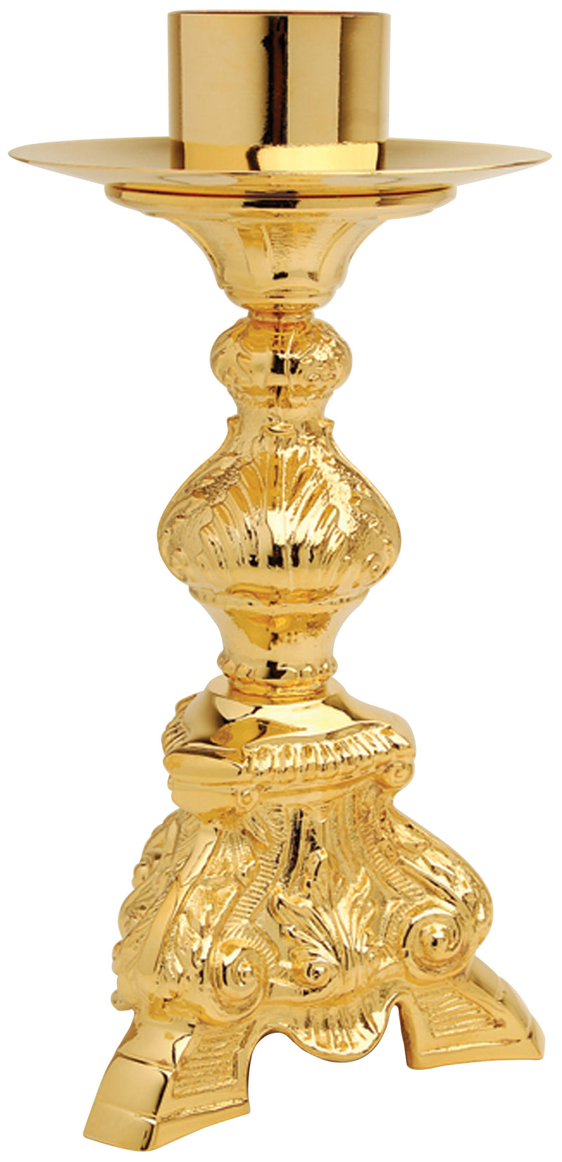 24K Gold Plated Altar Candlestick | 10-3/4" H | Koley's Inc.