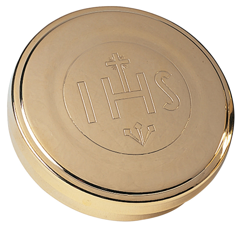 Host Box, 24K Gold Plated with Engraved IHS, Slip-On Cover, 40-Host Cap | Koley's Inc.