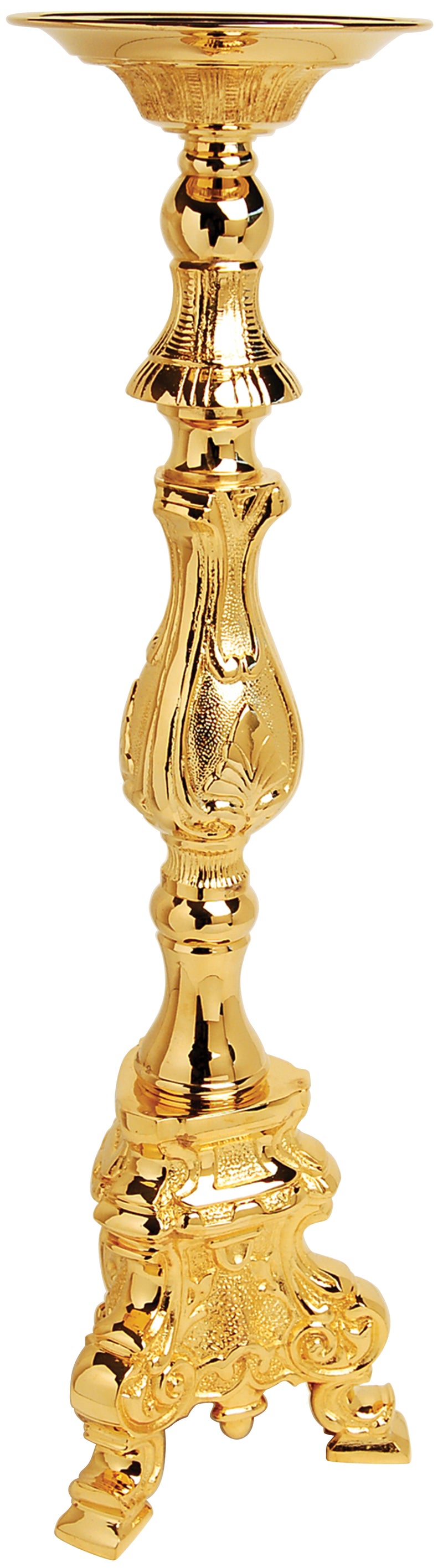 24K Gold Plated Altar Candle Holder | 27-3/4" H | Koley's Inc.
