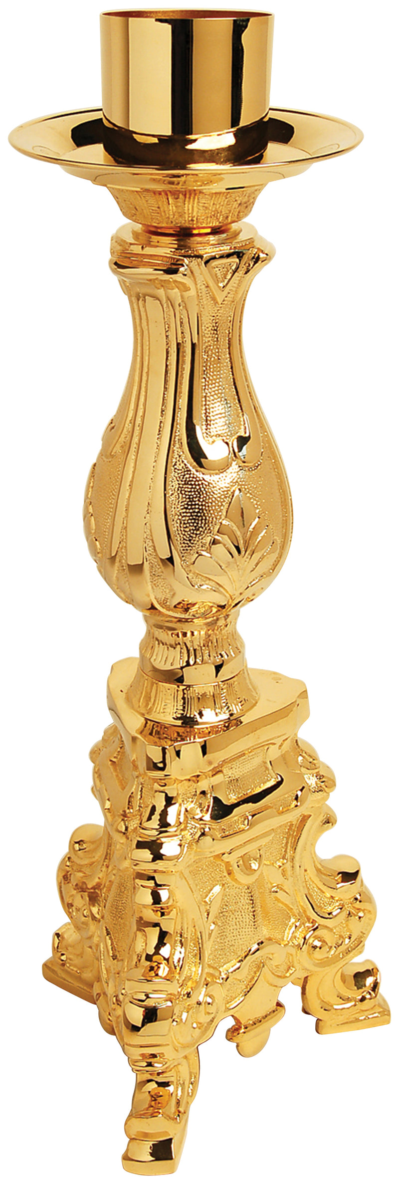 24K Gold Plated Baroque Paschal Candle Holder | Koleys Inc.