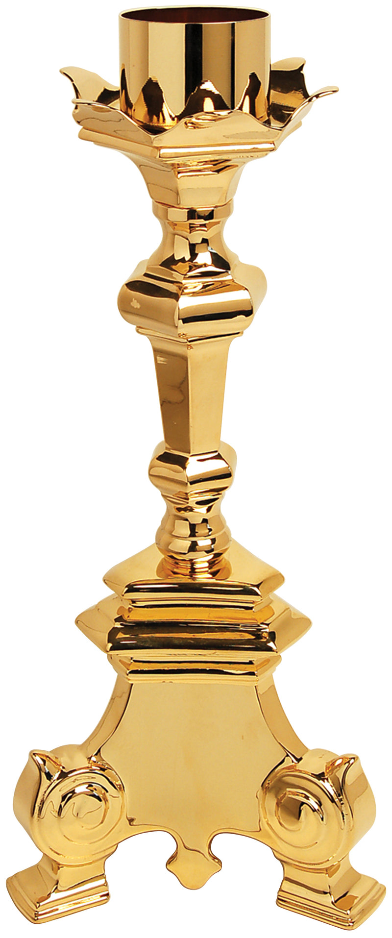 24K Gold Plated Gothic Baroque Paschal Candle Holder | Koleys Inc.