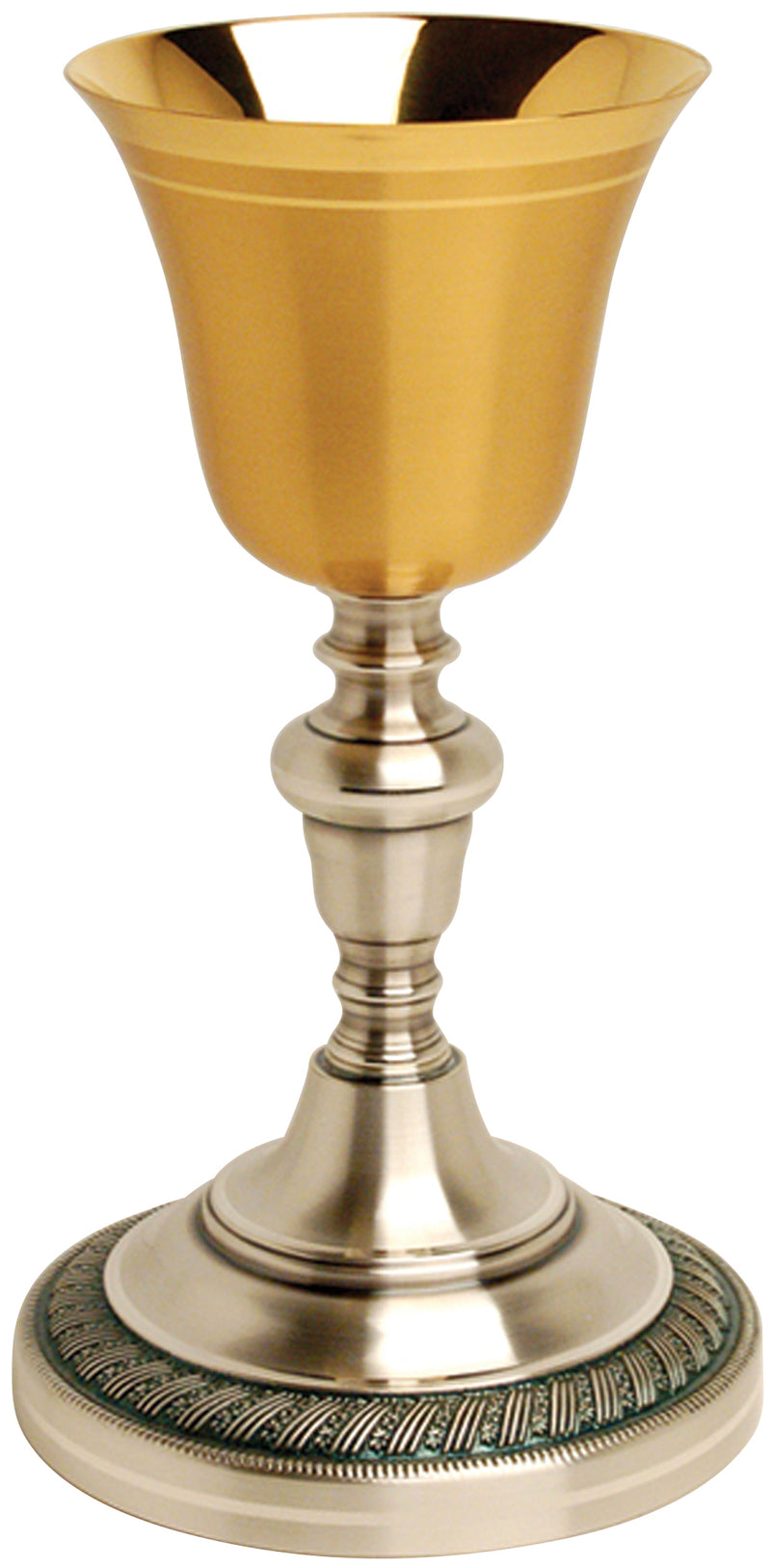 Chalice | 24K Gold Plated and Oxidized Silver | 8-7/8" H, 4" Cup, 8 oz. | K-924 | Koley's Inc.