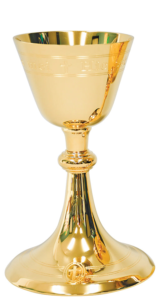 Chalice with Engraved Latin Inscription | 24K Gold Plated | Koley's Inc.