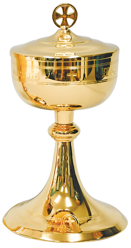 Ciborium with Engraved Latin Inscription | 24K Gold Plated | Koley's Inc.
