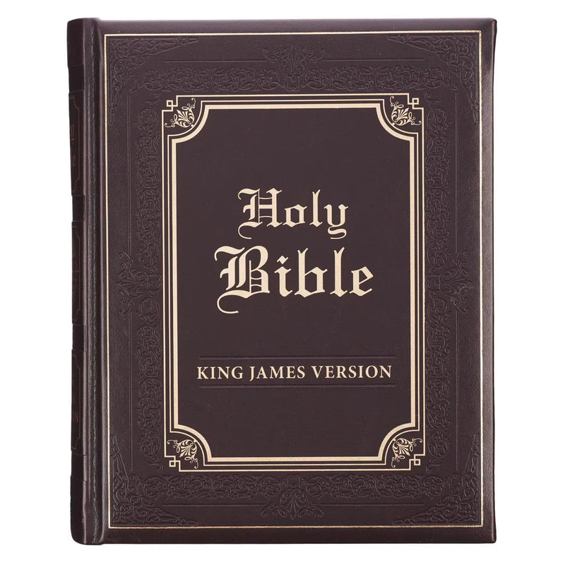 Dark Brown Faux Leather KJV Family Bible | Christian Art Gifts