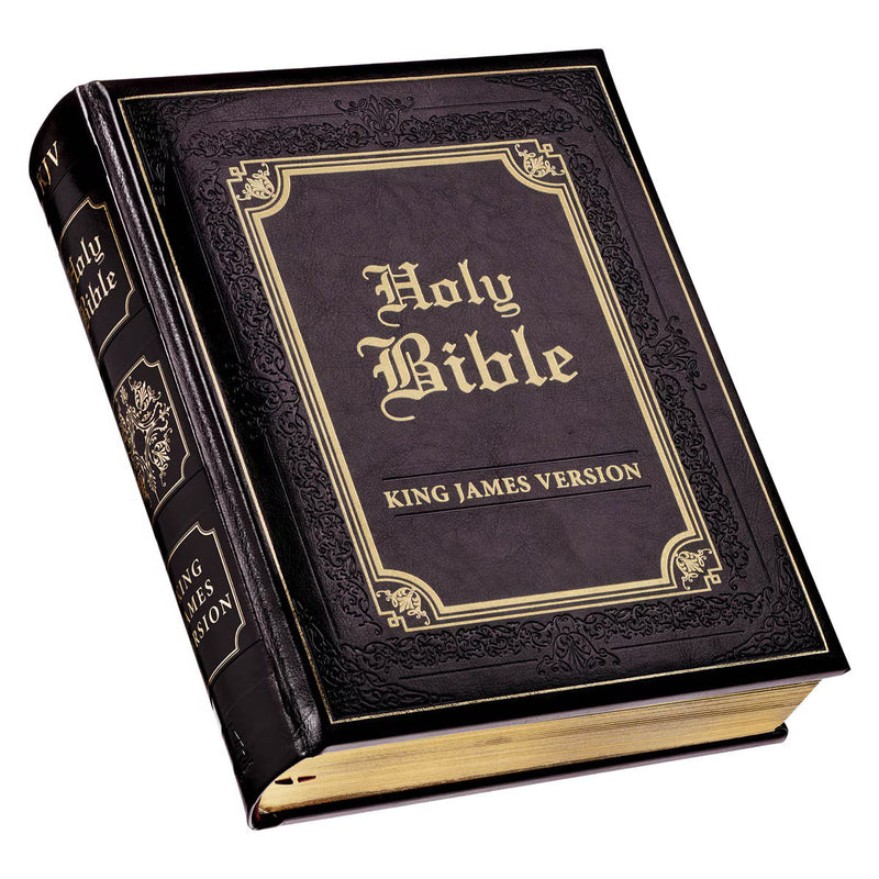 Dark Brown Faux Leather KJV Family Bible | Christian Art Gifts