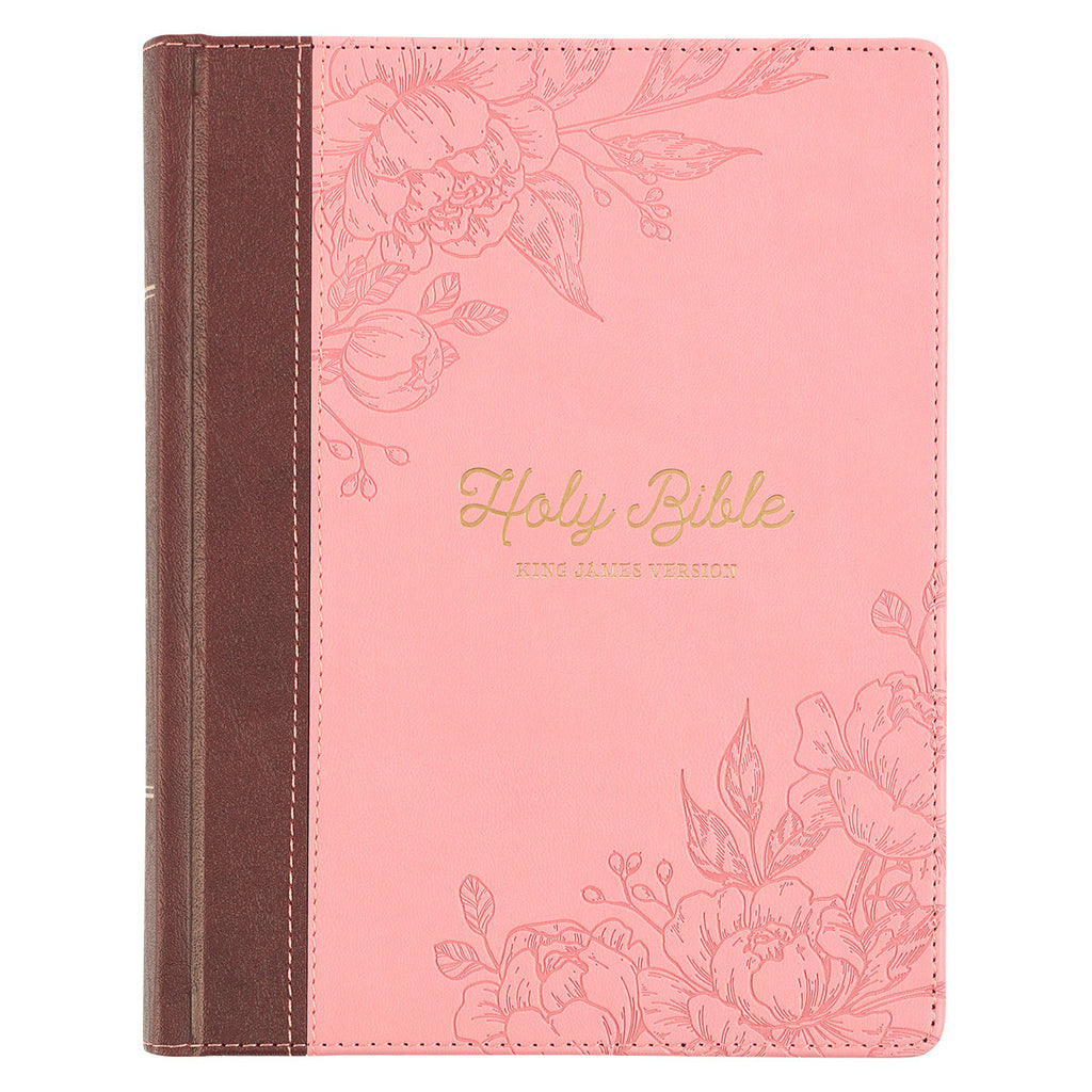 Brown and Pink Faux Leather Hardcover Note-taking Bible