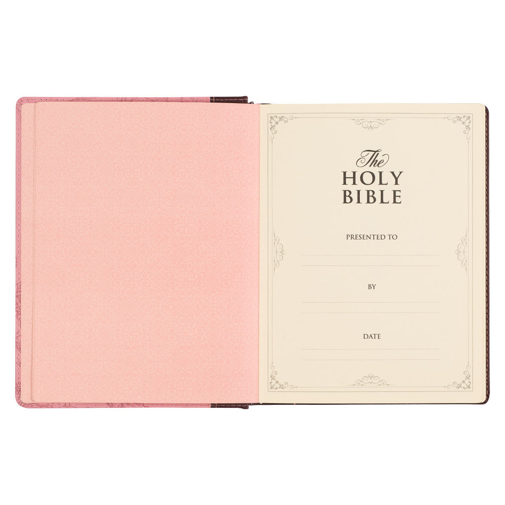 Brown and Pink Faux Leather Hardcover Note-taking Bible