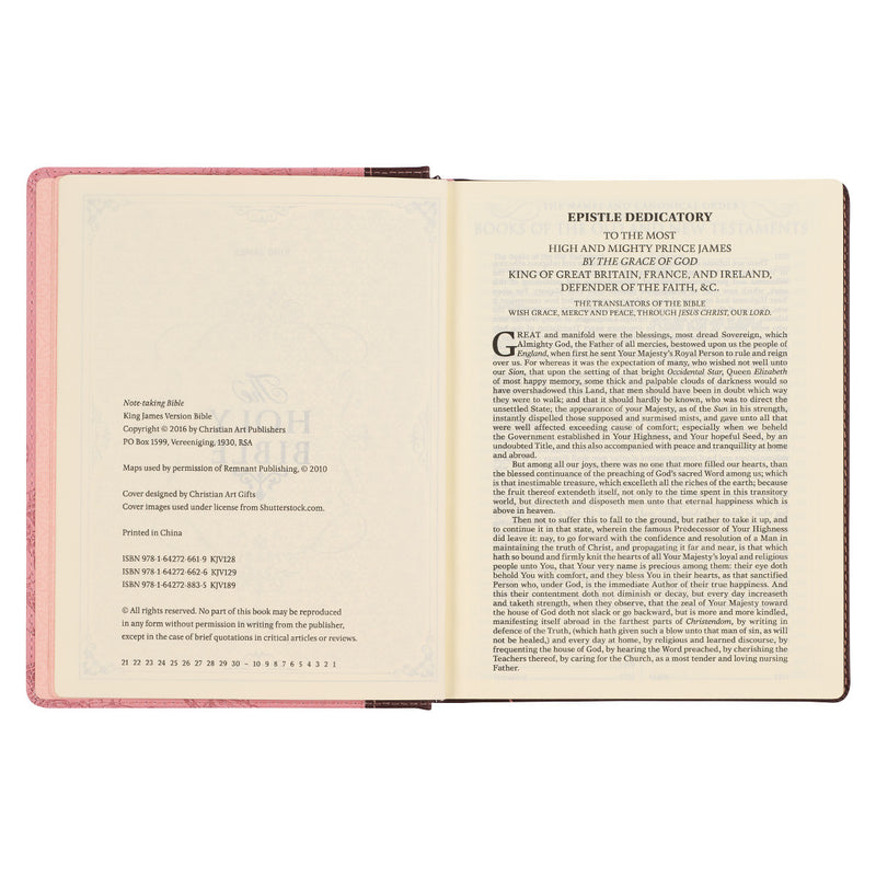 Brown and Pink Faux Leather Hardcover Note-taking Bible