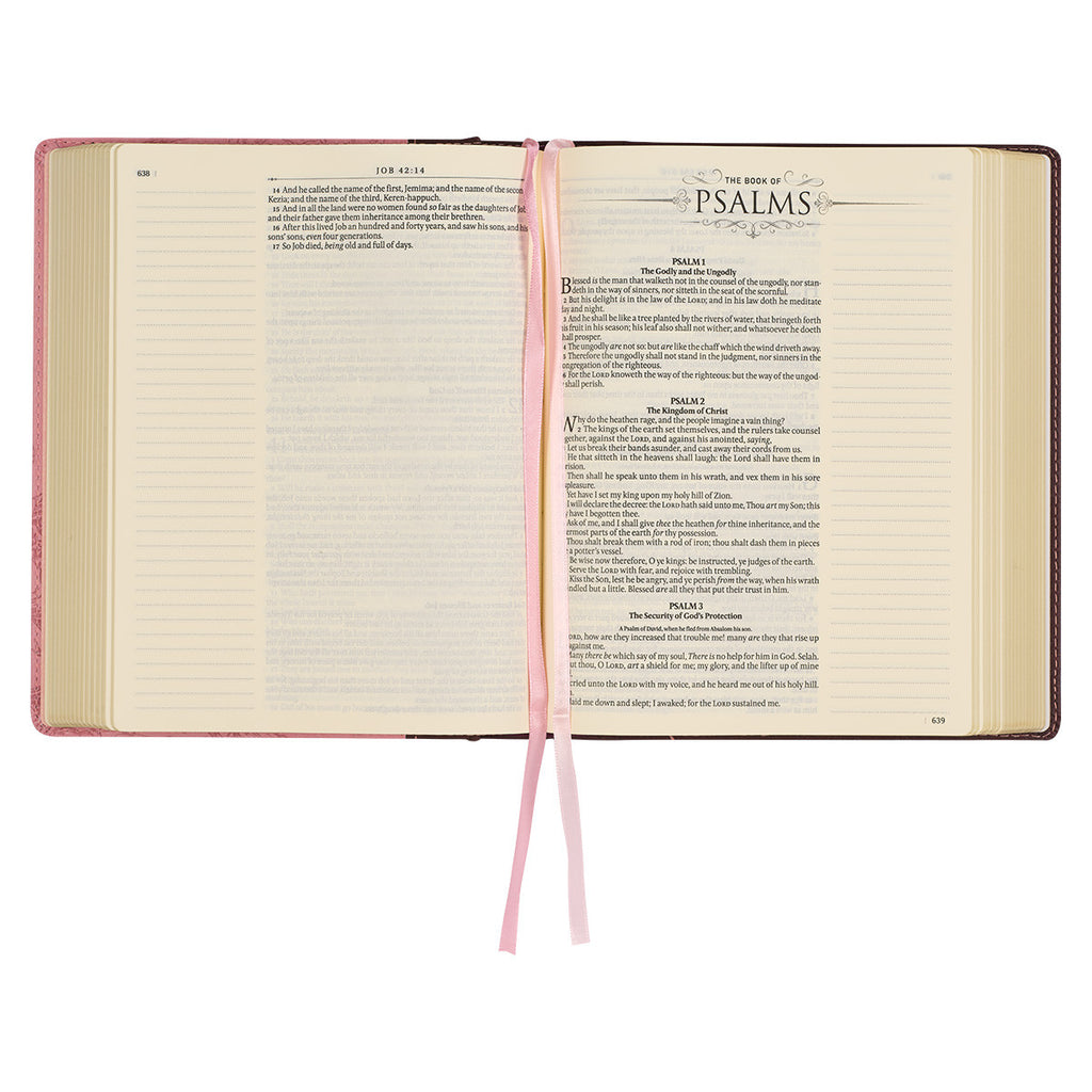 Brown and Pink Faux Leather Hardcover Note-taking Bible