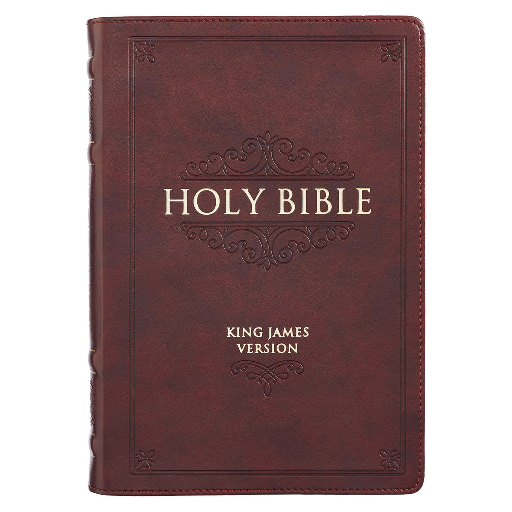 Burgundy Faux Leather Large Print Thinline King James Version Bible with Thumb Index