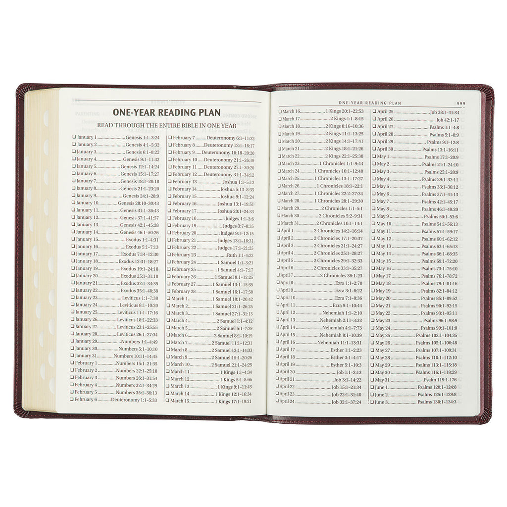 Burgundy Faux Leather Large Print Thinline King James Version Bible with Thumb Index