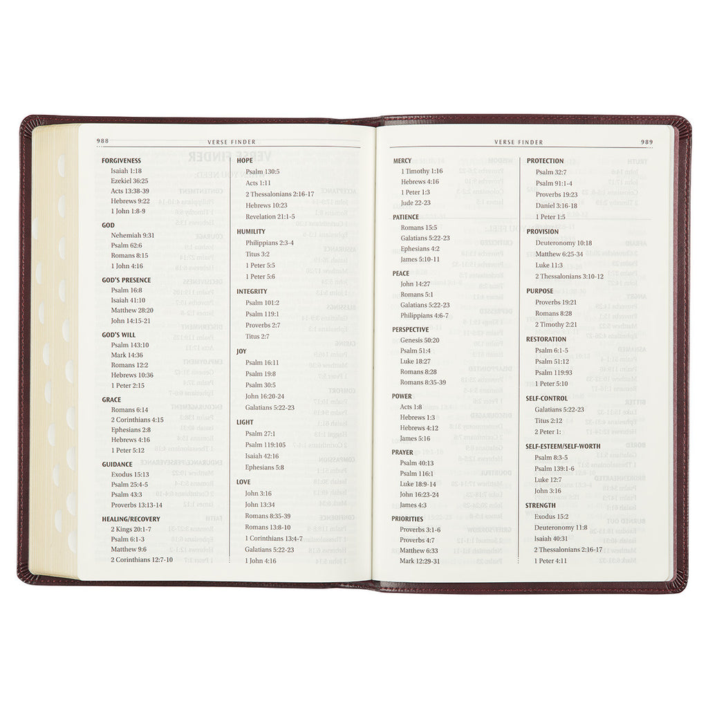 Burgundy Faux Leather Large Print Thinline King James Version Bible with Thumb Index