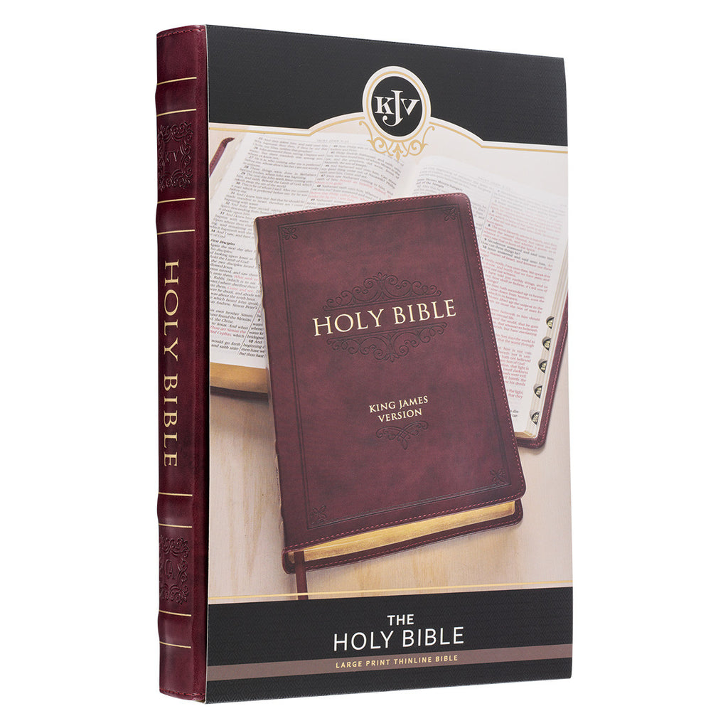 Burgundy Faux Leather Large Print Thinline King James Version Bible with Thumb Index