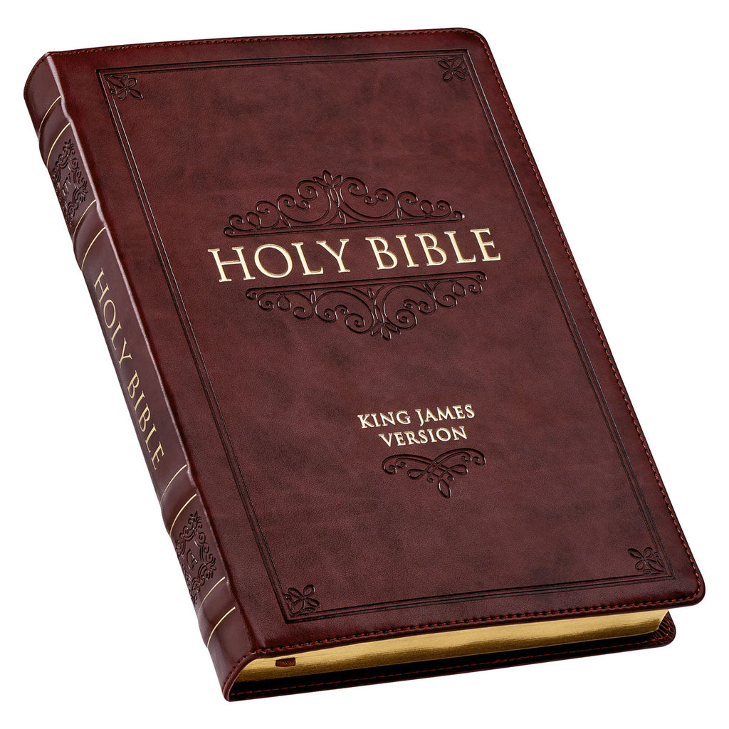 Burgundy Faux Leather Large Print Thinline King James Version Bible with Thumb Index