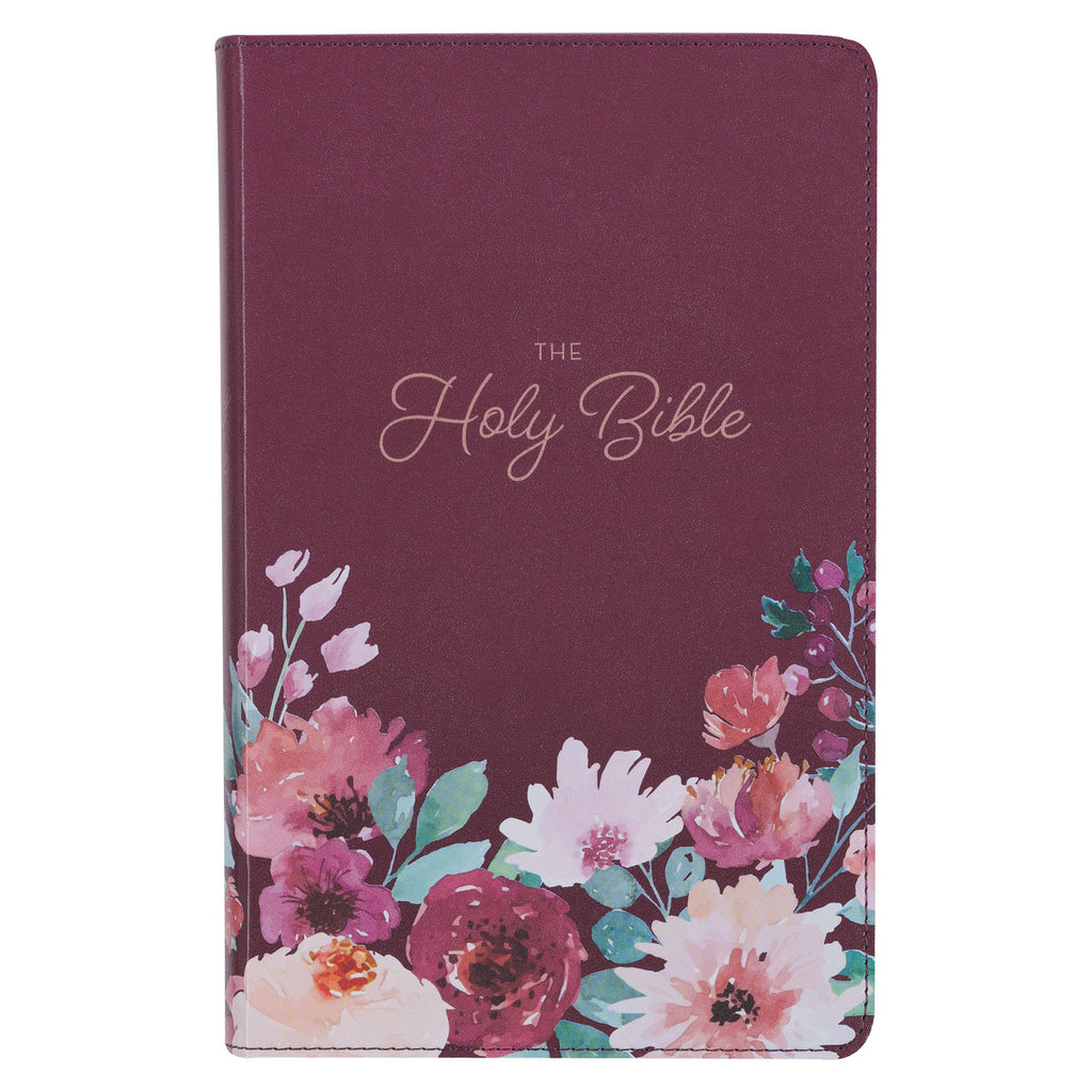 Purple Floral Faux Leather Giant Print KJV Bible