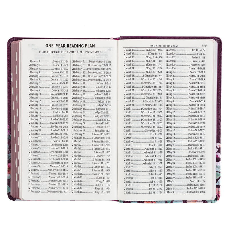 Purple Floral Faux Leather Giant Print KJV Bible