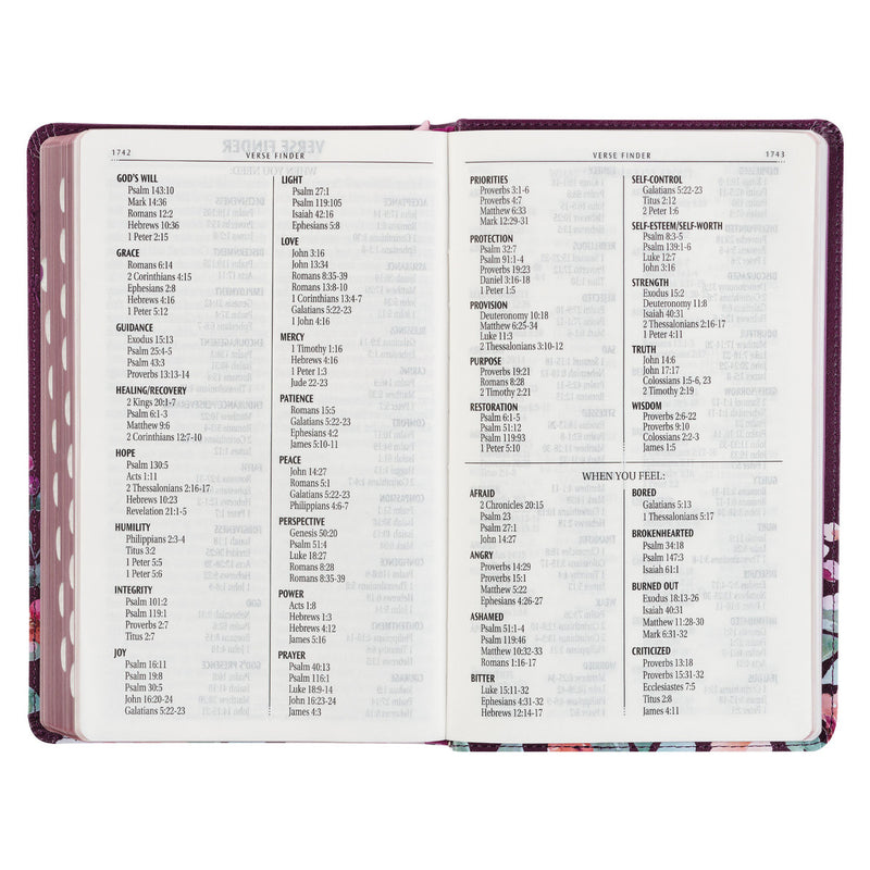 Purple Floral Faux Leather Giant Print KJV Bible