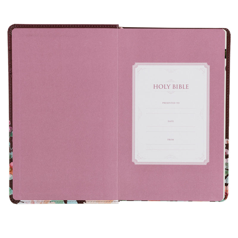 Purple Floral Faux Leather Giant Print KJV Bible