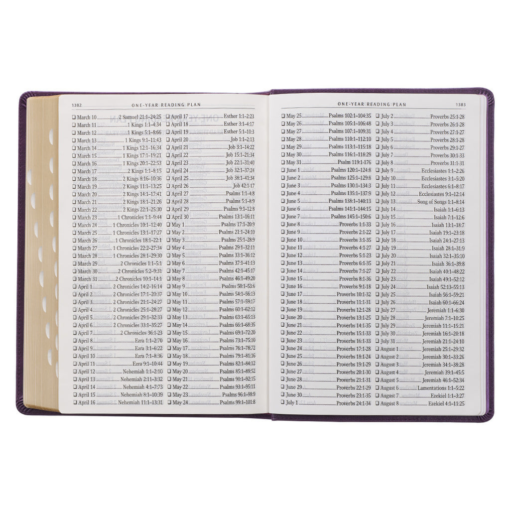 Purple Faux Leather Giant Print Full-Size King James Version Bible with Thumb Index