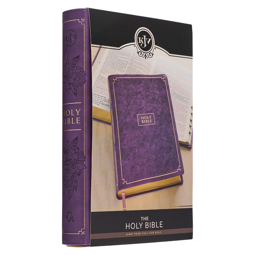 Purple Faux Leather Giant Print Full-Size King James Version Bible with Thumb Index