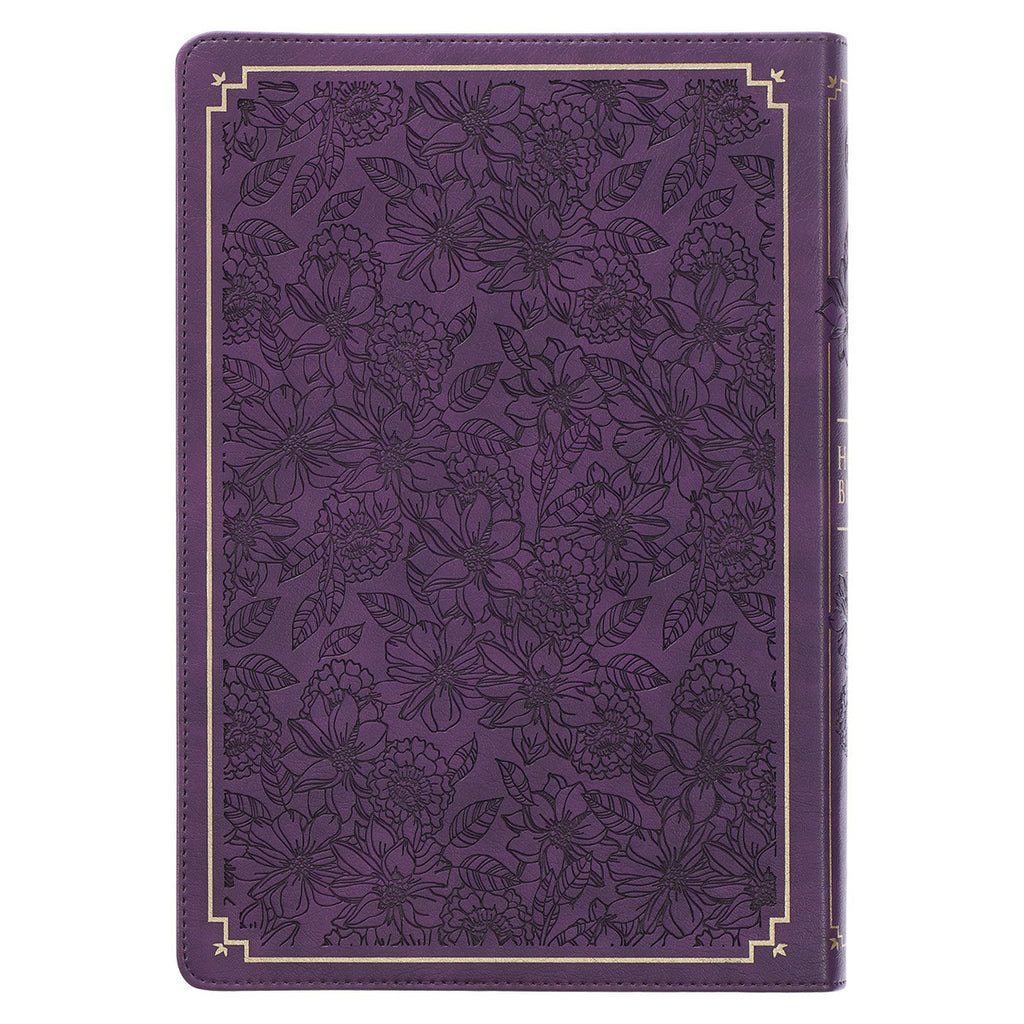 Purple Faux Leather Giant Print Full-Size King James Version Bible with Thumb Index