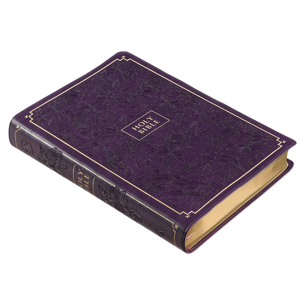 Purple Faux Leather Giant Print Full-Size King James Version Bible with Thumb Index