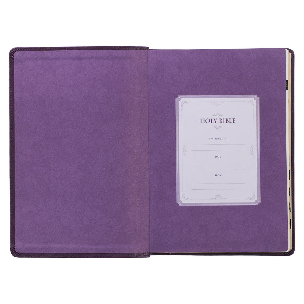 Purple Faux Leather Giant Print Full-Size King James Version Bible with Thumb Index