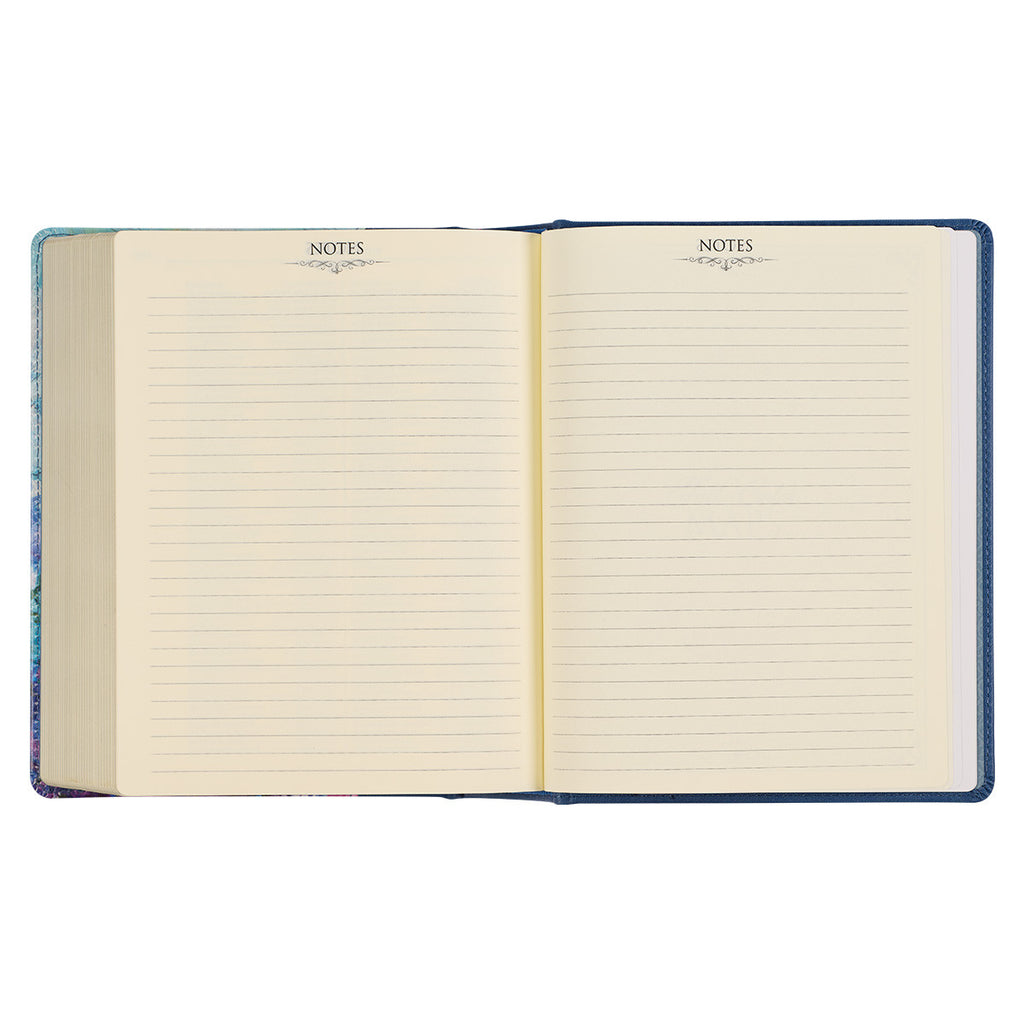 Blue Floral Faux Leather Hardcover Note-taking Bible