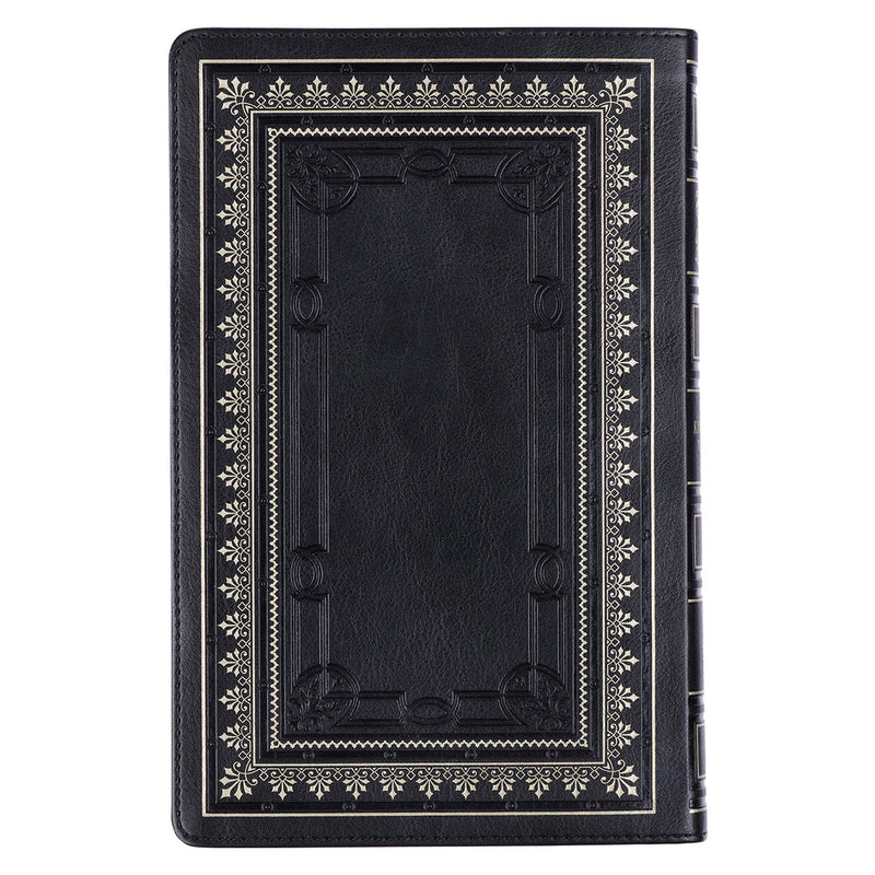 Black Framed Faux Leather King James Version Deluxe Gift Bible with Thumb Index