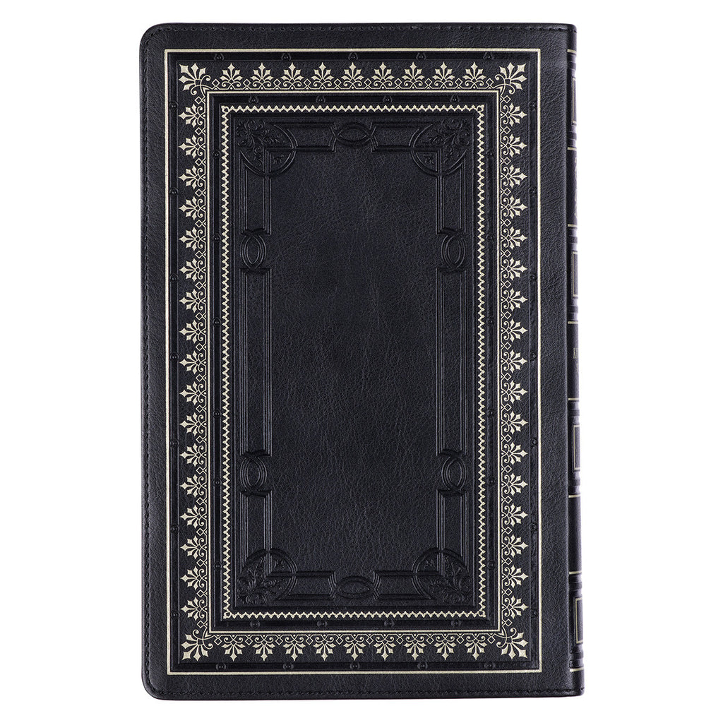 Black Framed Faux Leather King James Version Deluxe Gift Bible with Thumb Index