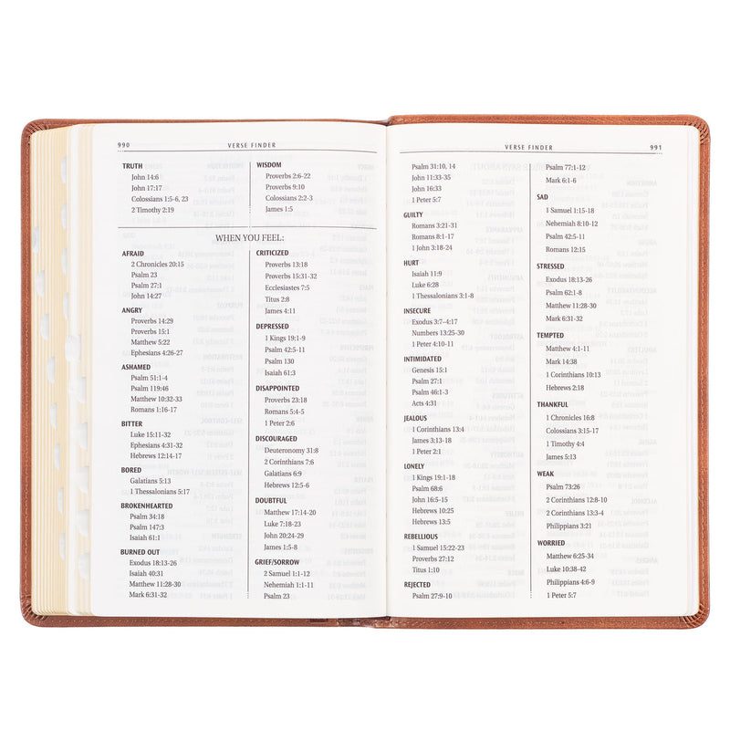 KJV Bible - Honey-brown Faux Leather Gift Bible (Personalizable!)