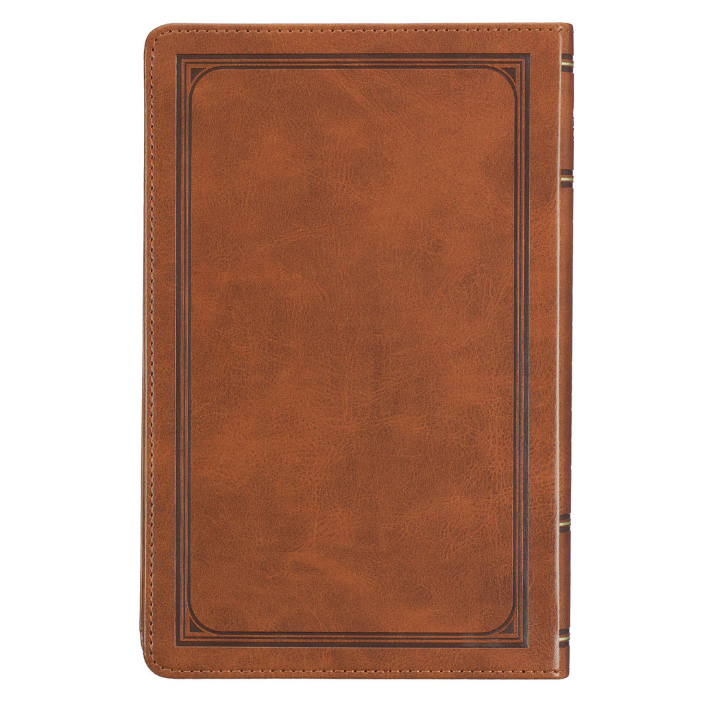 Honey-brown Faux Leather King James Version Deluxe Gift Bible with Thumb Index