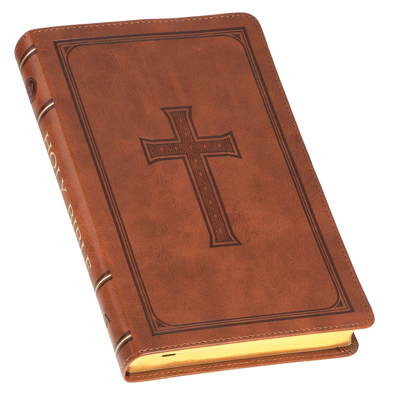 KJV Bible - Honey-brown Faux Leather Gift Bible (Personalizable!)