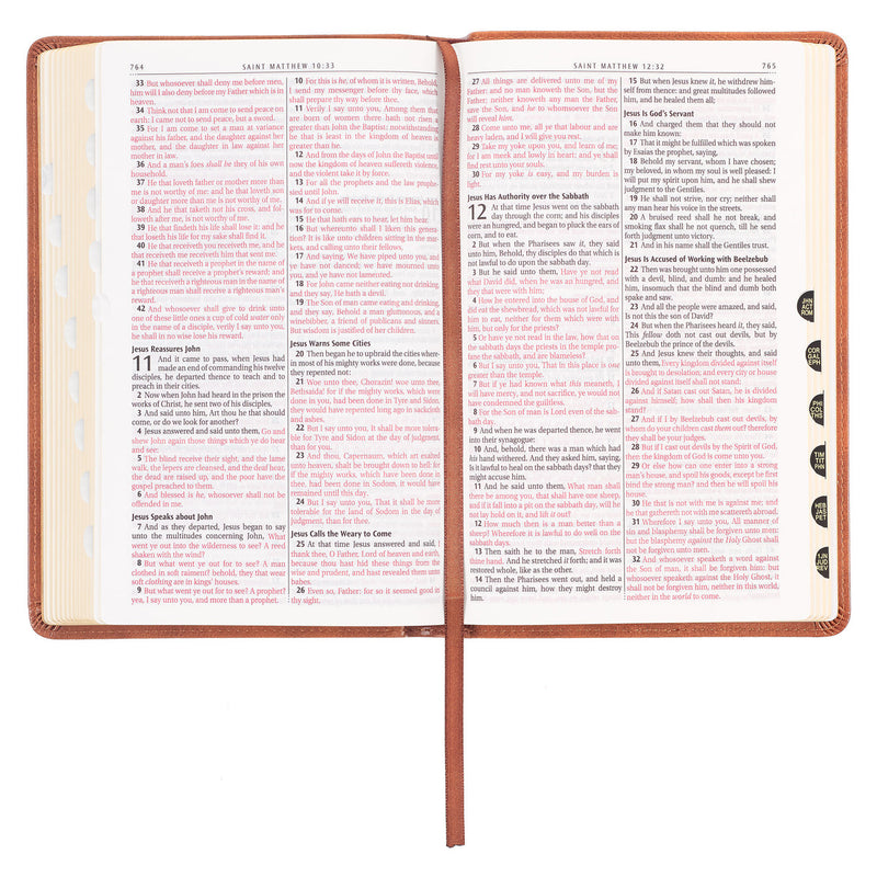 KJV Bible - Honey-brown Faux Leather Gift Bible (Personalizable!)